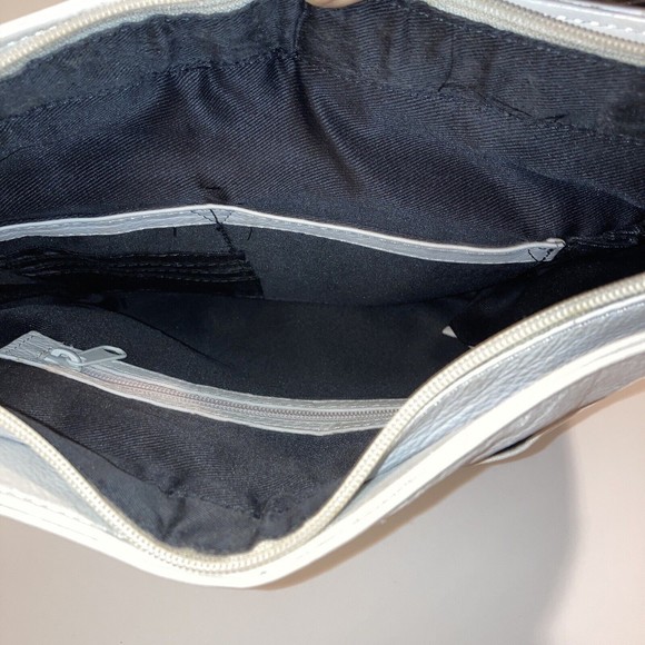 Off-White OR Cream Colored 100% Cowhide Leather Shoulder Bag Purse Bag Tote - Picture 2 of 10